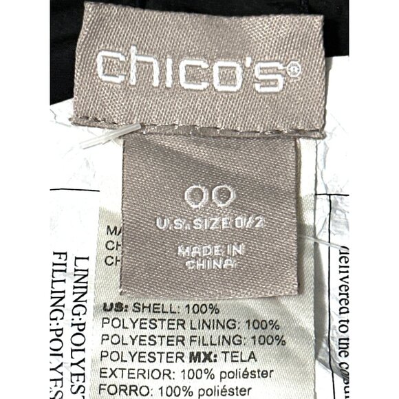 Chicos Reversible Quilted Puffer Jacket Elegant Blue Gold Paisley Lightweight 00 - Picture 7 of 13